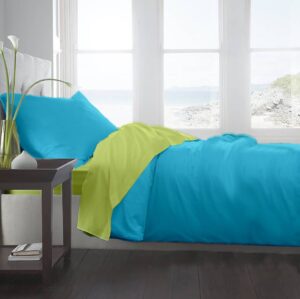 Lenjerie pat Renforce Lime & Aquarius