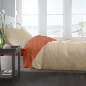 Lenjerie pat Renforce Pumpkin & Honey Peach