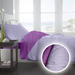Lenjerie pat Crepe uni Iris Orchid & Lila
