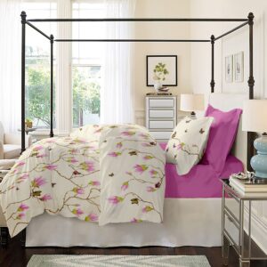 Lenjerie pat Renforce desen Magnolia v.1 Rosebloom