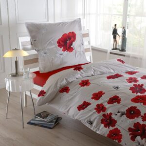 Lenjerie pat Renforce desen Poppy Field
