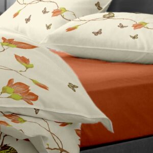 Lenjerie pat Renforce desen Magnolia Butterfly v.2 Butterum