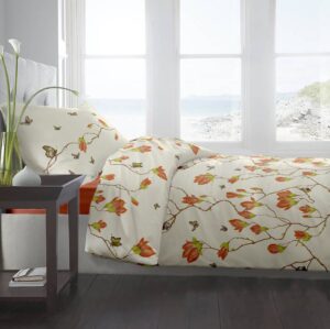 Lenjerie pat Renforce desen Magnolia Butterfly v.2 Butterum