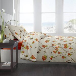 Lenjerie pat Renforce desen Magnolia Butterfly v.2 Butterum