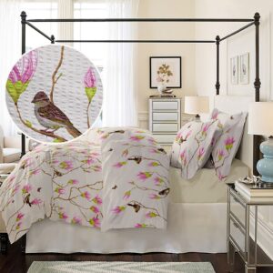 Lenjerie pat Crepe desen Magnolia Birds v.1