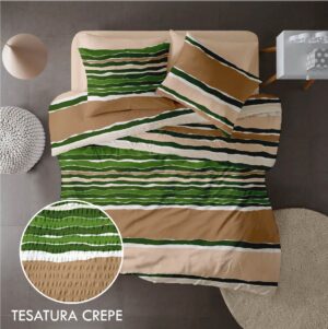 Lenjerie pat 100% bumbac Creponat, desen VIBE V1, cod CIU