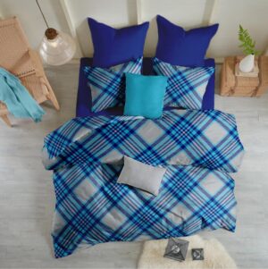 Lenjerie pat Crepe 100% bumbac, desen SCOTTISH V5, cod CIU