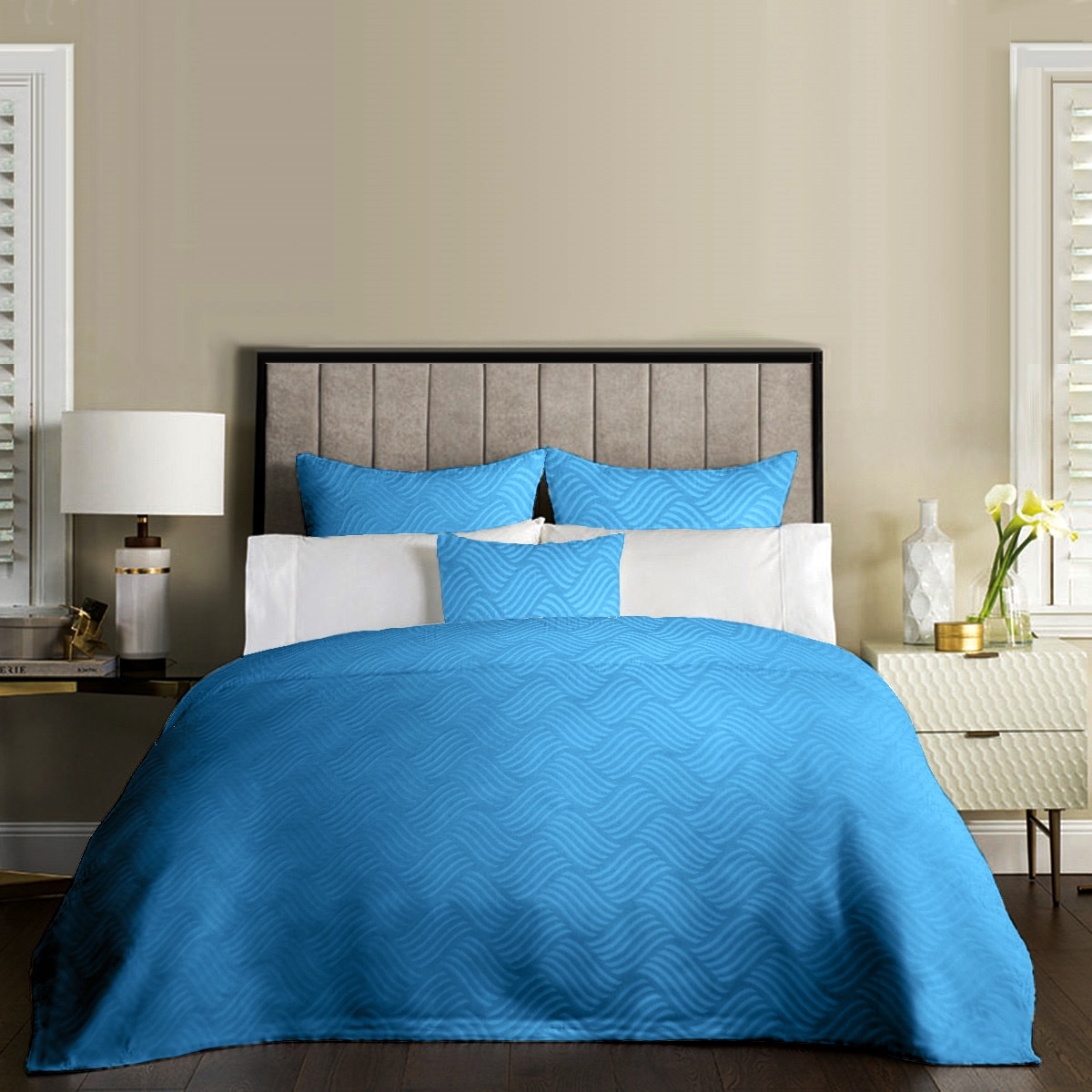 Cuvertura de pat cu 2 perne decor, Pique Anderson 03 Cuvertura de pat cu 2 perne decor, Pique Anderson 03