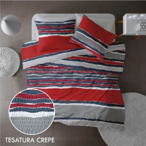 Lenjerie pat 100% bumbac Creponat, desen VIBE V2