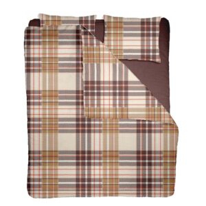 Biancheria da letto 100% in cotone creponato, motivo PLAID V1