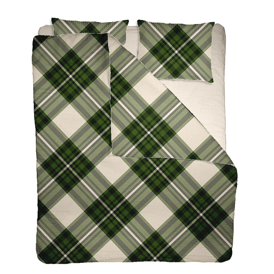 Lenjerie pat 100% bumbac Creponat, desen SCOTTISH V7 Lenjerie pat 100% bumbac Creponat, desen SCOTTISH V7