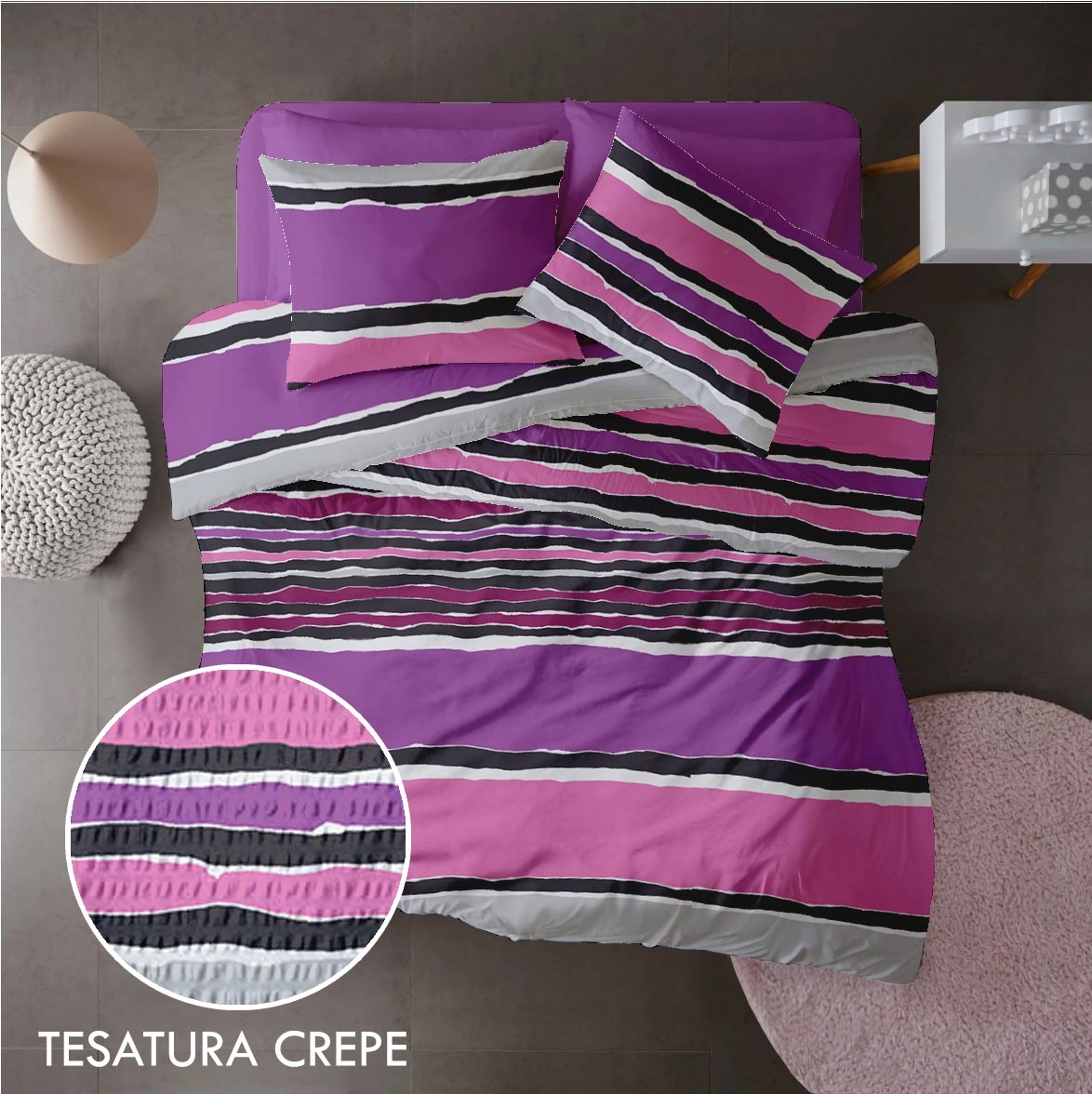 Pilota matlasata Crepe desen Vibe V3 Pilota matlasata Crepe desen Vibe V3