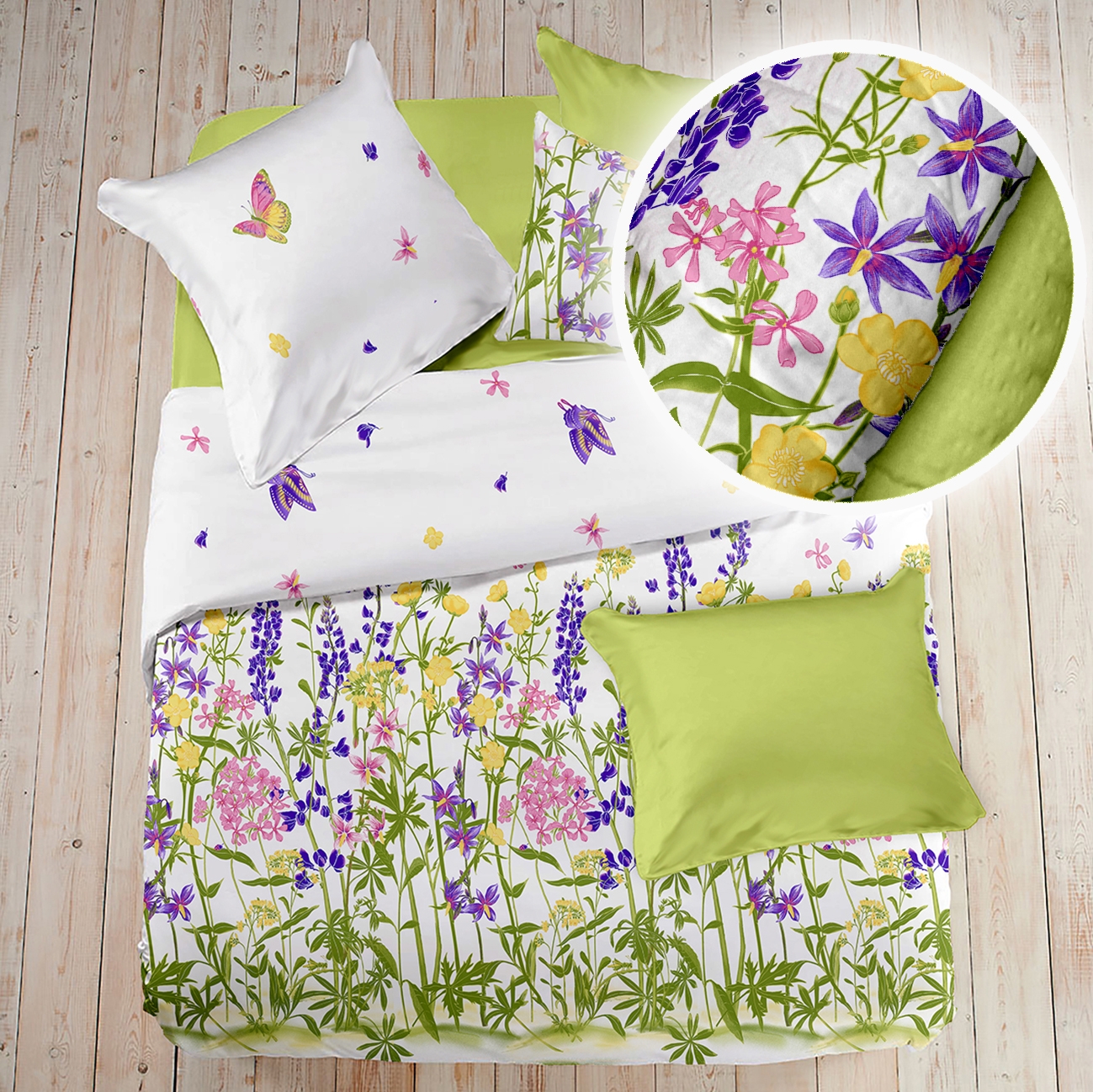 Lenjerie pat 100% bumbac Creponat, desen WILD FIELD PURPLE Lenjerie pat 100% bumbac Creponat, desen WILD FIELD PURPLE