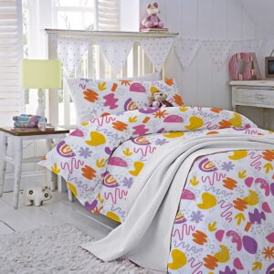 Lenjerie pat 100% bumbac Creponat, desen KINDERGARTEN PINK