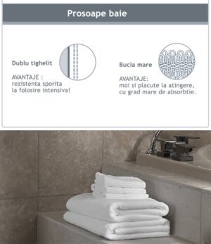 Set prosoape corp 100% bumbac 500gr/mp, model Bordura Greek 70x140cm