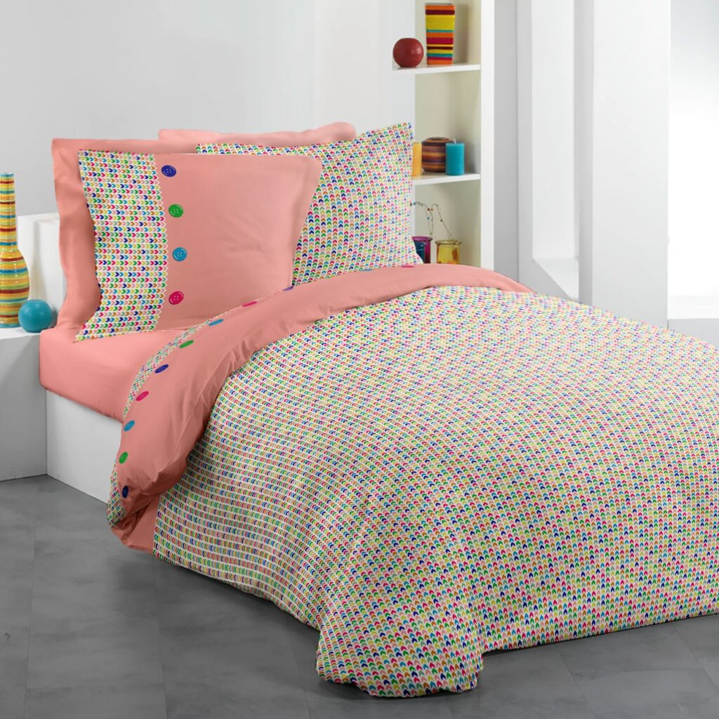 Lenjerie pat Renforce desen BUTTONS 02, 100% bumbac